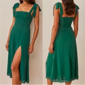 Reformation Green Midi Dress